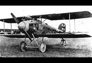 Front left side view of the Albatros D.II biplane fighter