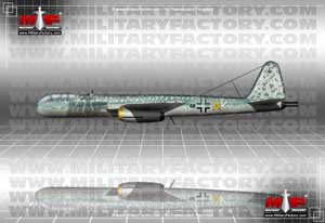 Left side profile illustration view of the Arado Ar TEW 16/43-19 high speed bomber; color