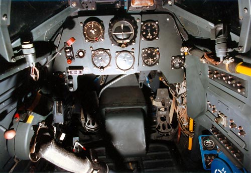 Cockpit picture of the Messerschmitt Bf 109