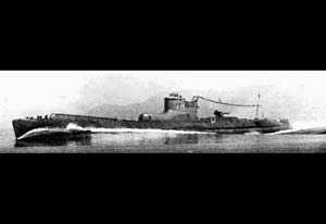 The IJN I-15 B-Type submarine at speed