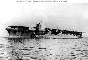 Bow portside view of the IJN Zuikaku aircraft carrier in 1941