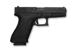 Right side view of the Glock 21 semi-automatic pistol