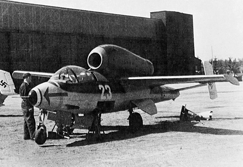 WW2 GERMAN FACTORY Partly Completed Heinkel He-162 Fighter Jets PHOTO 177-F