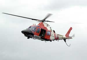 A US Coast Guard MH-68 based on the AgustaWestland AW109 series.