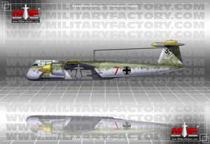 Left side profile illustration view of the Arado Ar E.654