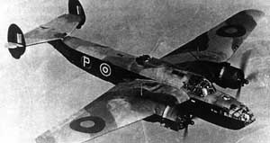 High-angled right side top view of the Armstrong Whitworth Albemarle in flight