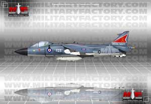 Left side profile illustration view of a BAe Sea Harrier