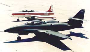 The Boeing Skyfox as it stands next to its T-33/CT-133 predecessor