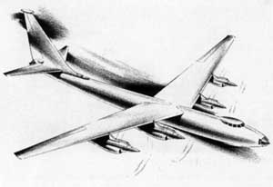 Image from the Public Domain; Artist impression of the XB-55 bomber proposal.