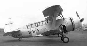 Right side view of the Curtiss-Wright SBC Helldiver at rest