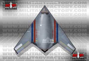 Top profile illustration view of the Indian DRDO AURA Unmanned Combat Aerial Vehicle; www.MilitaryFactory.com