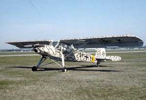 Front left side view of the Fieseler Fi 156 Storch at rest; color