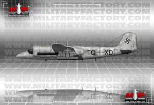 Left side profile illustration view of the Focke-Wulf Ta 154 Moskito night-fighter; color