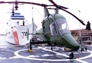 Front Right side view of a Kaman M-MAX K-1200 helicopter at rest