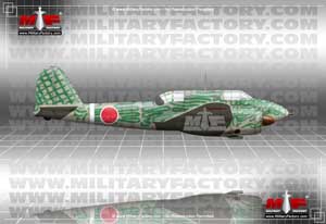 Right side profile view of the Kawasaki Ki-45 KAIc night-fighter; color