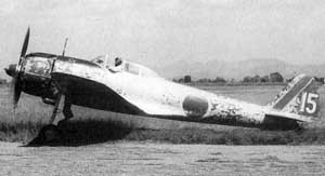 Left side view of the Nakajima Ki-43 Hayabusa / Oscar fighter at rest