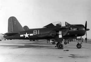 Right side view of the Ryan FR-1 Fireball fighter at rest