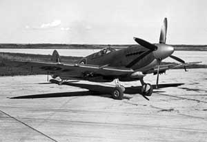 Front right side view of the Supermarine Seafire