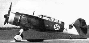 Left side view of the Finnish Air Force VL Myrsky fighter