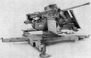 View of the 5cm FlaK 41 anti-aircraft defense system