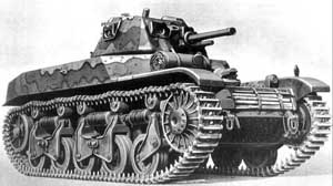 Front right side view of the AMC-35 Cavalry Tank