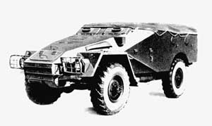 Front left side view of the BTR-40 armored car