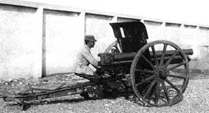 Right side view of the Cannone da 75-27 modello 06 field gun
