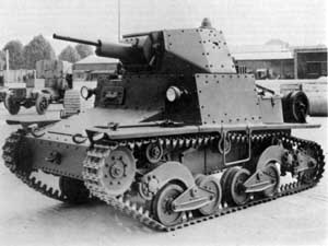 Front left side view of the Carro Armato L6/40 light tank