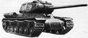 Front right side view of the IS-1 Joseph Stalin heavy tank