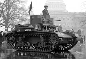 An M2 Light Tank on parade in Washington DC
