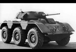 Front right side view of the M38 Wolfhound armored car