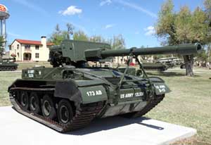 Front view of the M56 Scorpion self-propelled gun; color