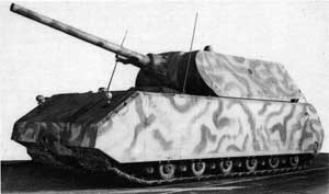 Front left side view of the Panzerkampfwagen VIII Maus V1 prototype superheavy tank