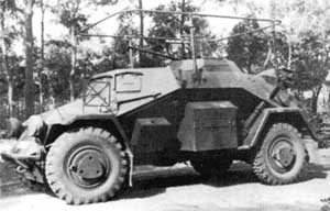 Left side view of the SdKfz 221 series armored car at rest