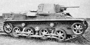 Front right view of the Strv m/31 tank