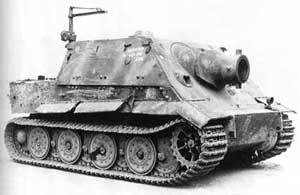 Front right side view of a Sturmtiger on display