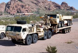Details of the modern American Army Heavy Expanded Mobility Tactical Truck vehicle