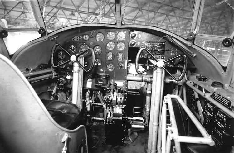 Cockpit image of the Avro Anson