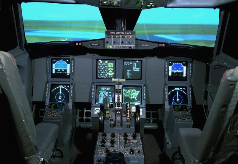 Cockpit image of the Boeing 737-100