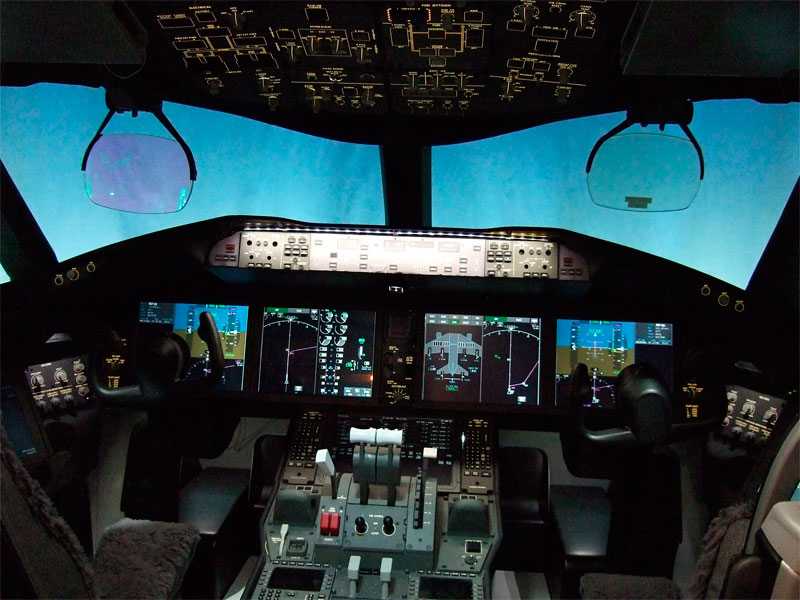 Cockpit image of the Boeing 787 (Dreamliner)