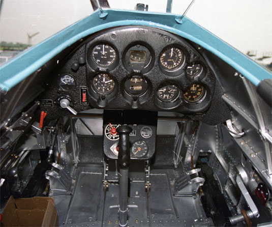 Cockpit image of the Boeing P-26A Peashooter