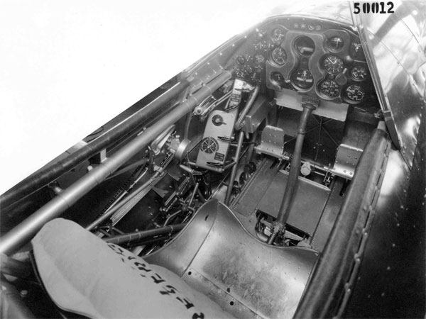 Cockpit image of the Curtiss A-12 (Shrike)
