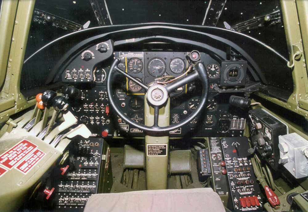 Cockpit image of the Douglas A-20 Havoc / Boston