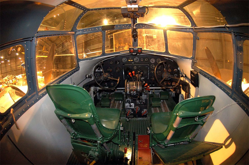 Cockpit image of the Douglas B-18A Bolo