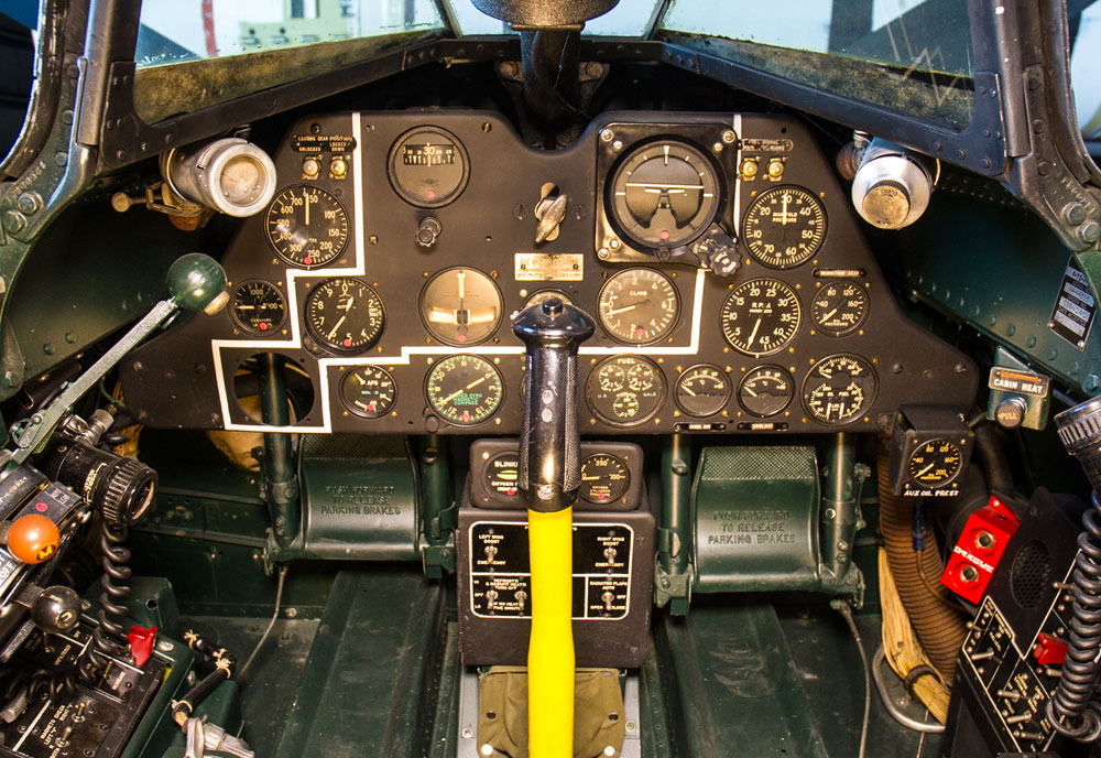 Cockpit image of the Fisher P-75A Eagle