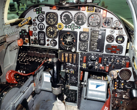 Cockpit image of the Grumman X-29A