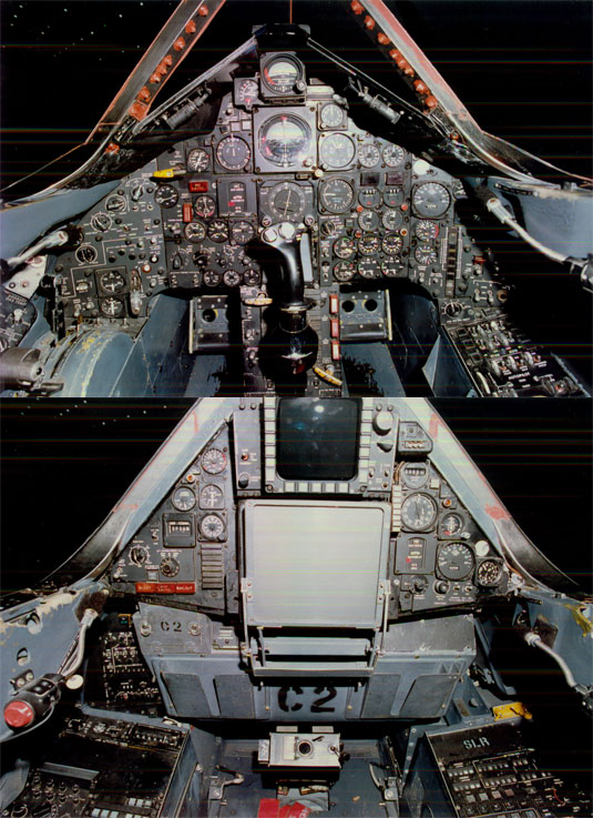 Cockpit image of the Lockheed SR-71A