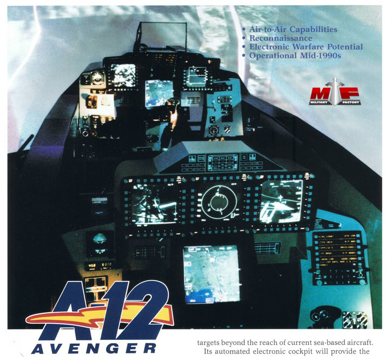Cockpit image of the McDonnell Douglas / General Dynamics A-12 Avenger II