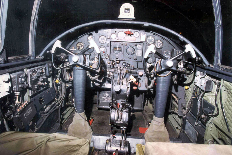 Cockpit image of the North American B-25C Mitchell