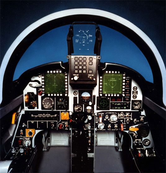 Cockpit image of the Northrop F-20 Tigershark